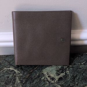 Bally Taupe And Green Bifold Wallet